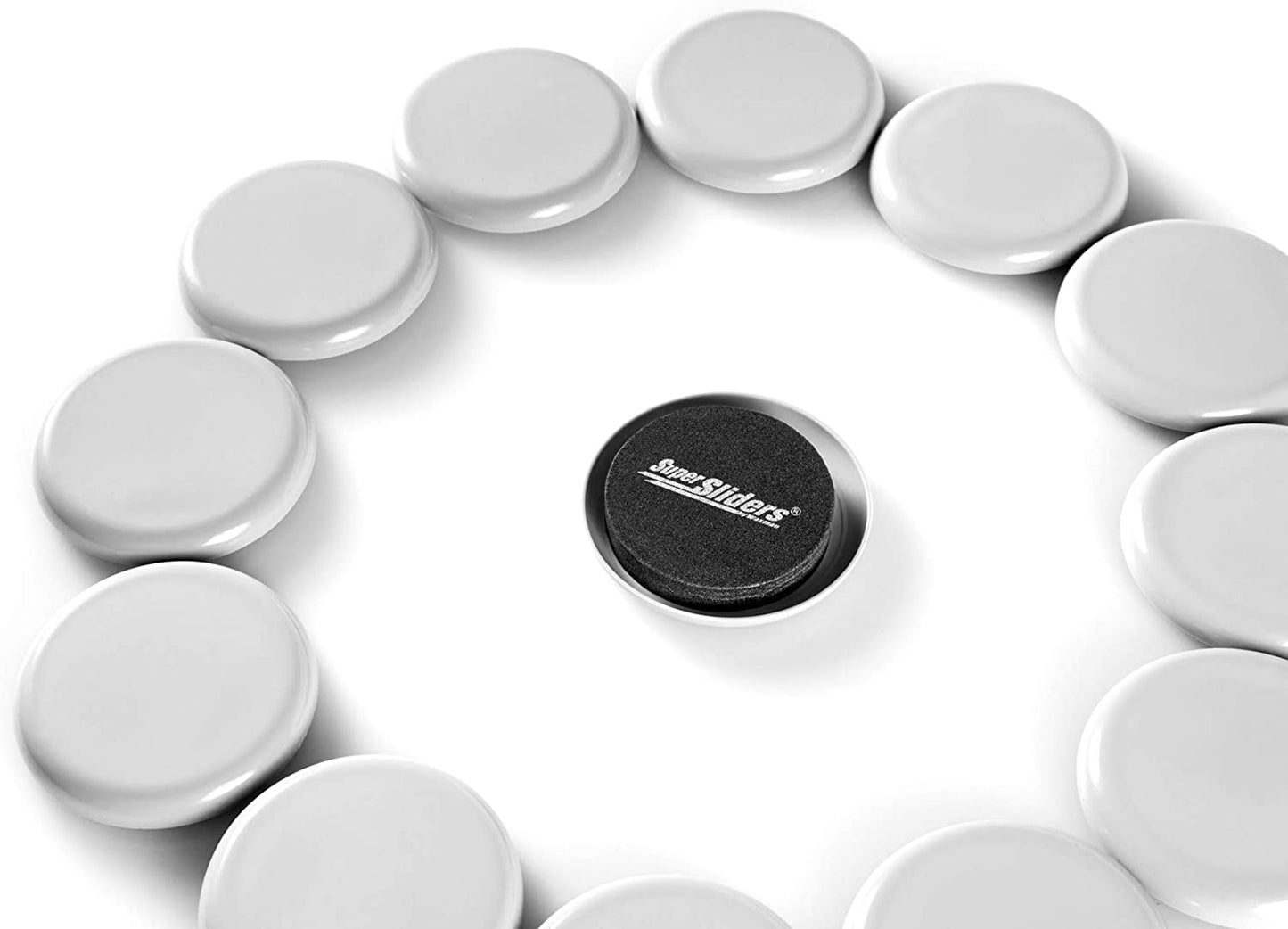 2 1/2" round Reusable Furniture Sliders for Carpet - Effortless Moving and Surface Protection, Gray (8 Pack),Grey