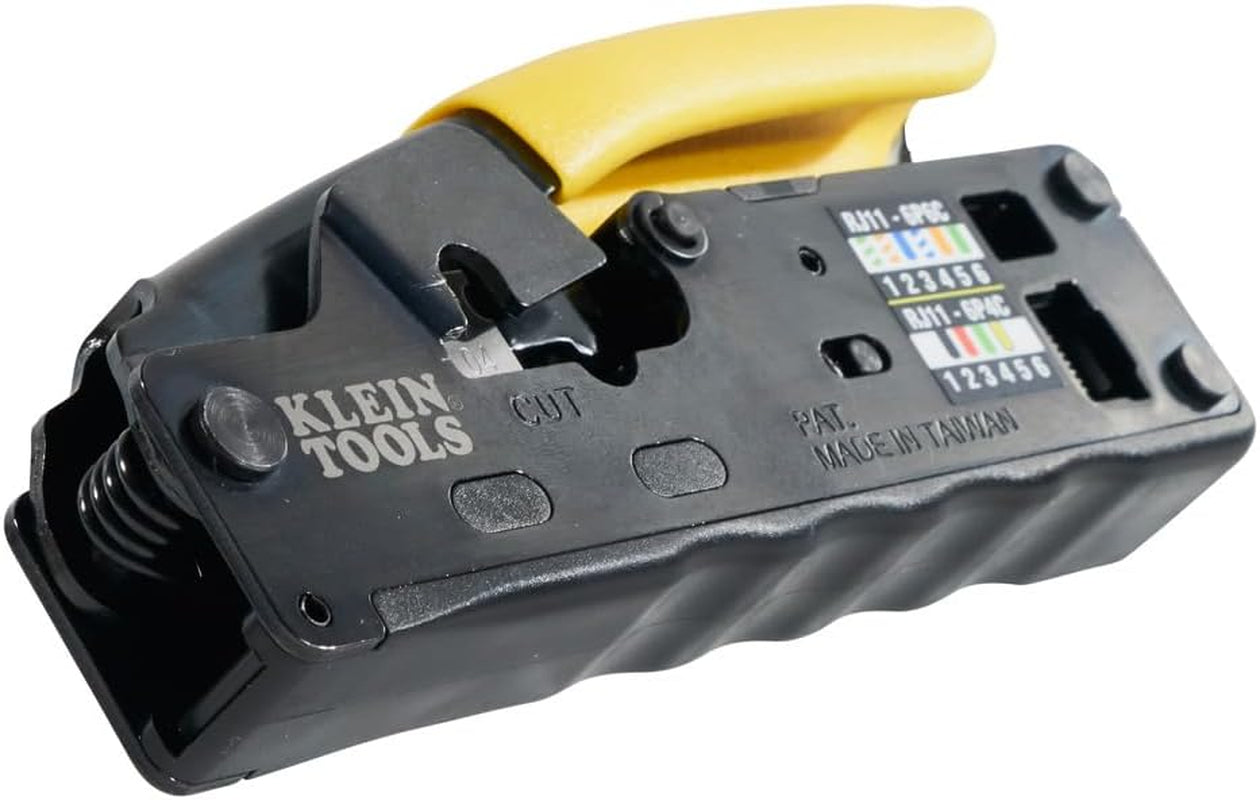 VDV226-107 Compact Ratcheting Modular Data Cable Crimper / Wire Stripper / Wire Cutter, CAT6, CAT5, CAT3, Flat-Satin Voice Cable