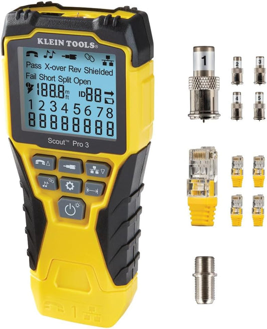 VDV501-851 Cable Tester Kit with Scout Pro 3 for Ethernet / Data, Coax / Video and Phone Cables, 5 Locator Remotes