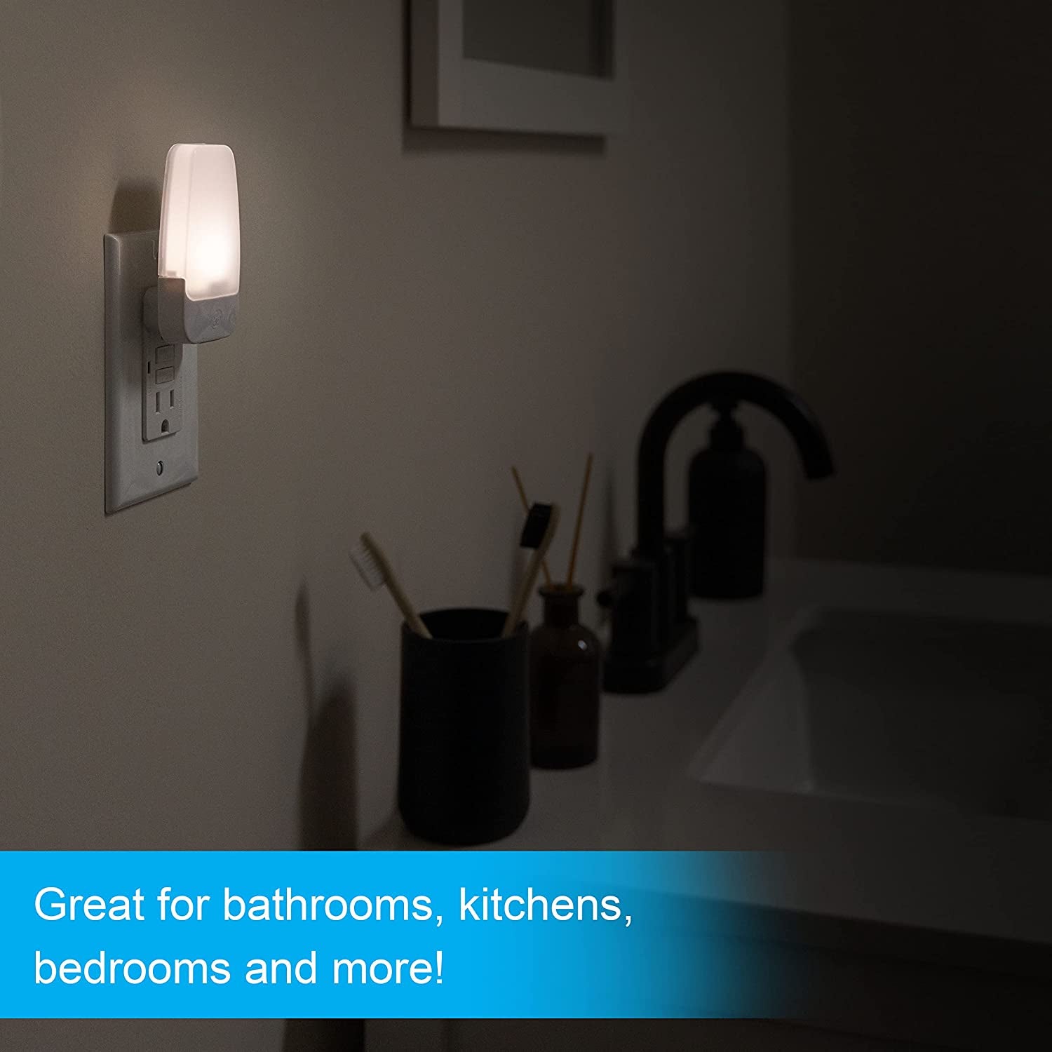 LED Night Light, Plug-In, Dusk to Dawn Sensor, Warm White, Ambient Lighting, Ideal Kids Adults Nightlight for Bedroom, Bathroom, Nursery, Hallway, Kitchen, 30966, 2 Pack