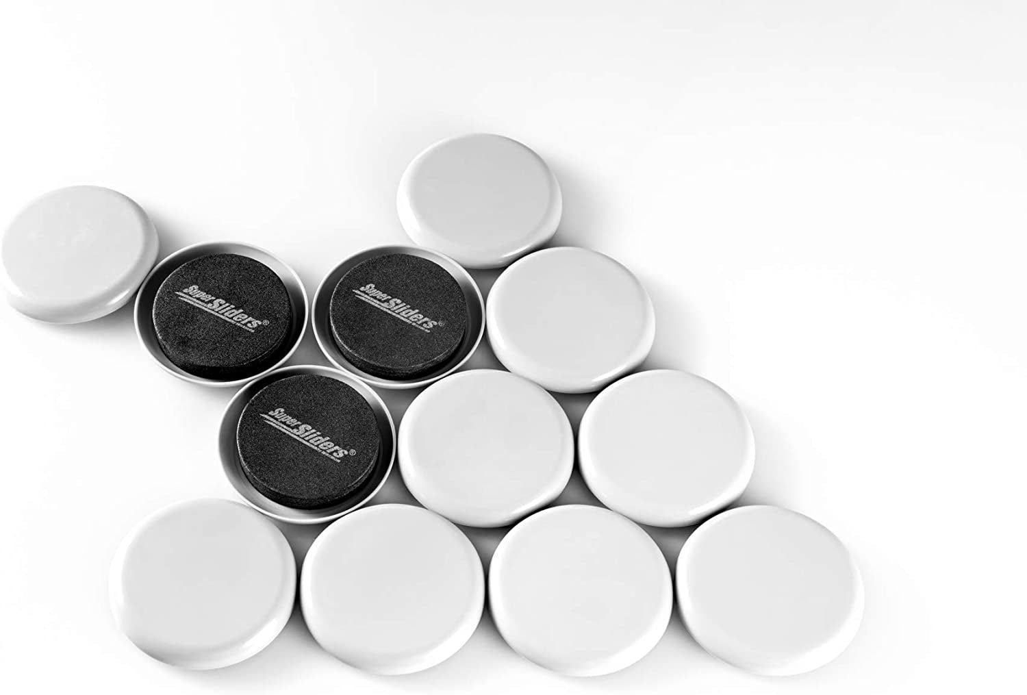 2 1/2" round Reusable Furniture Sliders for Carpet - Effortless Moving and Surface Protection, Gray (8 Pack),Grey
