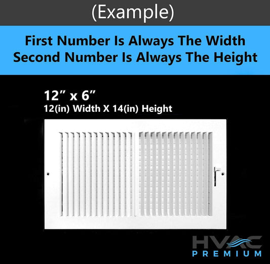 14'' X 12'' 3-Way AIR Supply Grille - Vent Cover & Diffuser - Flat Stamped Face - White [Outer Dimensions: 15.75''W X 13.75''H]