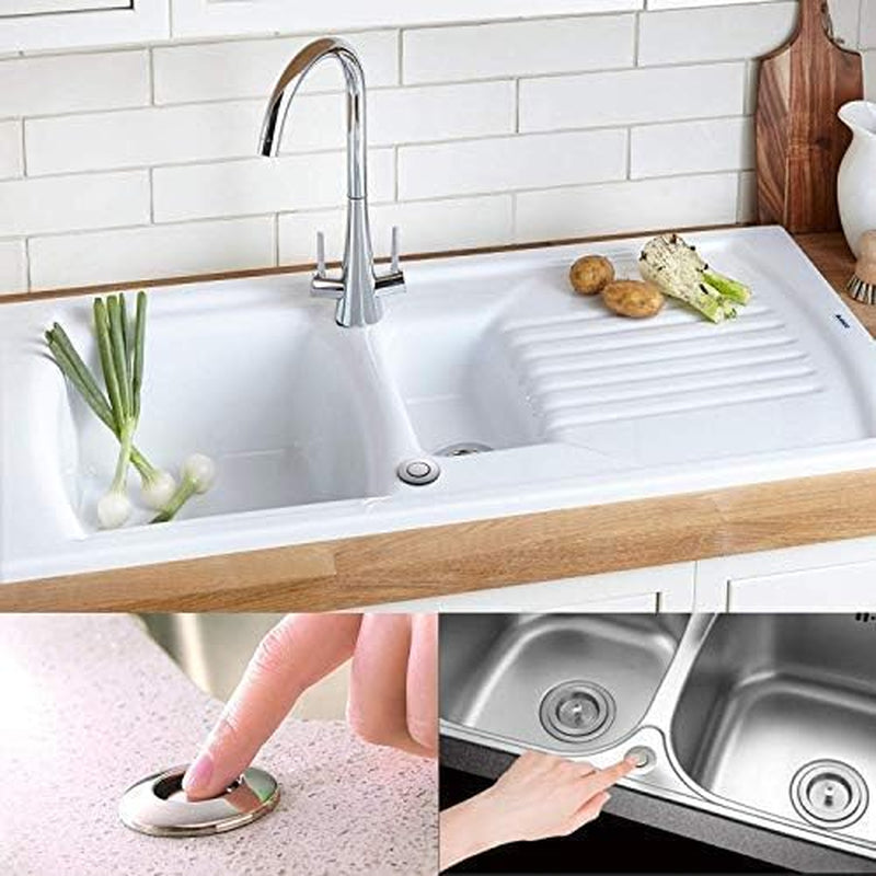 Garbage Disposal Air Switch Kit Sink Top Waste Disposal Long Stainless Steel Brushed Nickel On/Off Air Button Food and Waste Disposals Part by