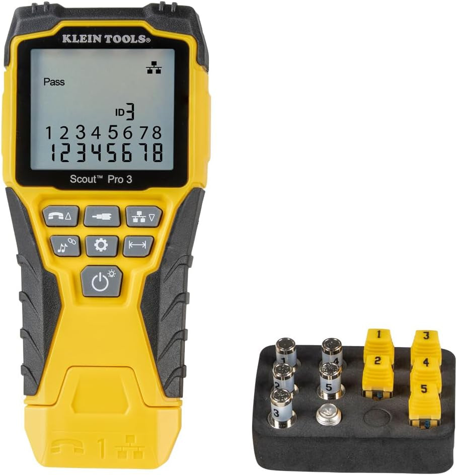 VDV501-851 Cable Tester Kit with Scout Pro 3 for Ethernet / Data, Coax / Video and Phone Cables, 5 Locator Remotes